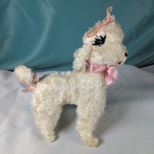 Vintage Rushton-Style Standing White Poodle Plush 9