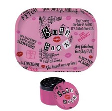 Burn Book Rolling Tray & Grinder Set – Pink Trippy Design Smoking Accessories picture