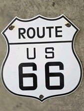 VINTAGE ROUTE 66 HIGHWAY PORCELAIN SIGN 13