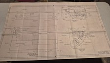 Vintage Large Marine Vessel Brownprint Drawing Plan Industrial Decor Salvage picture