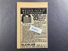 Rare 1959 Ad. Ecolab. Hollis, NY. Walkie-Talkie Radiophones. Model RT-27-A picture