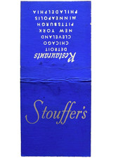 1940s Stouffers Restaurant Chicago Detroit Cleveland Matchbook Cover Vintage picture