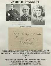 CIVIL WAR ERA BROADWAY THEATER STAGE ACTOR STODDART AUTOGRAPH LETTER SIGNED ANS picture