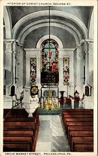 Postcard~Philadelphia Pa.~Interior of Christ Church~Second Street~c1920s picture