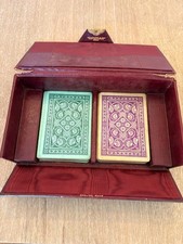 1870s Victor E Mauger Playing Cards 3 Deck Lot Leuchars Paris Leather Case 95/96 picture