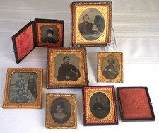 Lot Of 7 Antique Ambrotype, Daguerreotype and / or Tintype Portraits picture