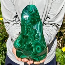 4.8LB Natural glossy Malachite transparent cluster rough mineral sample picture
