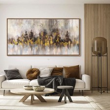 YDYSUNE Gold Abstract Wall Decor - Brown Canvas Wall Art Living Room- Large picture