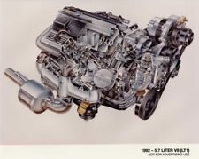 1992 Chevrolet 5.7 Liter V8 LT1 Engine Color Cutaway Illus Press Photo 0114 picture
