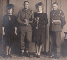 WW2 Wedding Photo Soldiers Brides Edinburgh Scotland British Army Uniforms 1941 picture