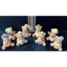 Vintage Homco Porcelain Bear Figurines Miniature Collectibles - Set of 8 picture