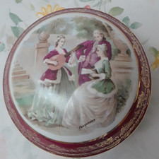 Porcelaine d'Art P. P Limoges France Round Trinket / Box Gilded Accent Signed 6