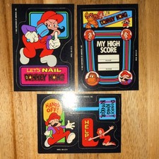 Nintendo of America 1982 Donkey Kong Vintage Sticker Lot of 3 Mario Titles RARE picture