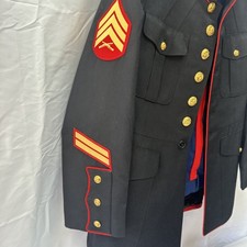 USMC Enlisted Dress Blue Uniform Set Jacket 44R Trousers 34L Sergeant E-5 picture
