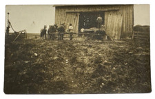 Antique RPPC Water Pump Horses Farmers Barn Hay Agriculture Farm Field picture