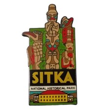 Sitka National Historical Park Alaska Totem Poles Scenic Travel Souvenir Pin picture