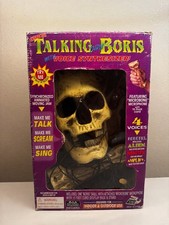 Vintage 1998Talking Thru Boris Voice Synthesizer Animated Skull In Box Halloween picture