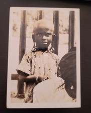 Vintage 1930s Photo South India Boy Brass Ear Rings Paul's Photos Chicago 5x7 picture