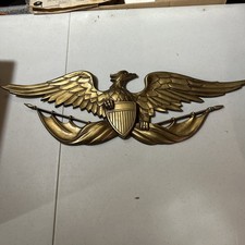 Vintage Sexton USA Brass Tone Metal Eagle Wall Plaque 27