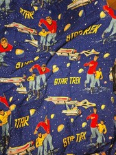 VTG STAR TREK Fabric NCC-1701 Kirk Spock McCoy Enterprise 1960s 70s picture