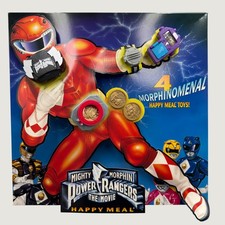 Vintage 1995 McDonald's Power Rangers Movie Happy Meal Toy Counter Display Sign picture