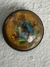 Antique Horse Bridle Rosette Floral deer dogs Domed Glass Brass Harness Ornament picture
