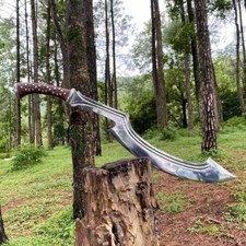 Custom Handmade Carbon Steel Blade Survival Khopesh-Sword Hunting Sword Camping picture