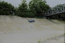 c1960's Kodachrome 35mm Slide, MG Sports Car on Brooklands Banking Track British picture
