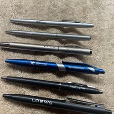 6 Ball Point Hotel Pens Sheraton New York Times Square Fairmont Hilton Hyatt picture