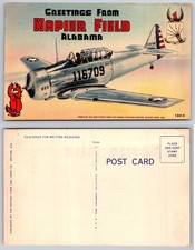 Napier Field Alabama Airplane Illustration Postcard picture