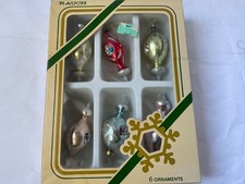 Vintage Box Of 6 Vintage Rauch Glass Mini Christmas Ornaments picture