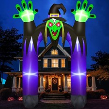 10FT Tall Halloween Inflatables Witch Archway Outdoor Decorations Built-in LED picture