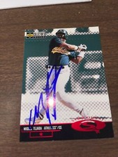 MIGUEL TEJADA signed Oakland A’s rc upper deck baseball card picture