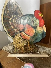 Vintage 1930s Hand Painted  Thanksgiving Tom Turkey Harvest Beautiful picture