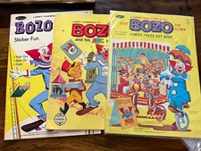 1960’s Larry Harmon’s Bozo & His ABC Zoo, Sticker and Press out Bk. Lot of 3 VTG picture