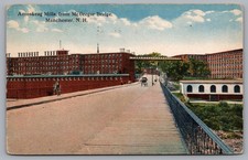 Amoskeag Mills From Mcgregor Bridge Manchester NH Posted Postcard TS-236 picture