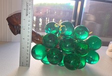 Vintage MCM Lucite Acrylic Grapes Cluster Green on Stem  picture