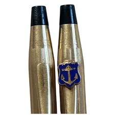 Vintage A.T. Cross 12KT Gold Filled Pen Pencil Set Rhode Island Anchor Emblem picture