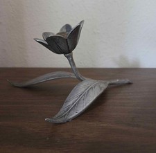Vintage Hollywood Regency MCM Silver Lotus Flower Ashtray Base Only, No Petals picture