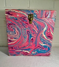 VTG 60s 70s Psychedelic Record Box Vinyl Storage Case Mod Groovy Pink Decor Art picture
