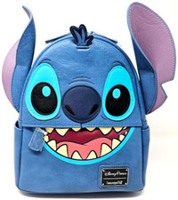 Disney Parks Stitch Face Blue 3D Ears Loungefly Bag Backpack New picture