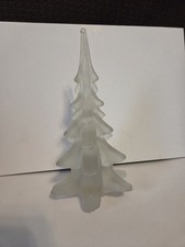 Vintage Frosted Enesco  Art Glass Christmas Tree Figurine 8