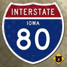 Iowa Interstate 80 highway route road sign Des Moines Davenport 12x12 picture