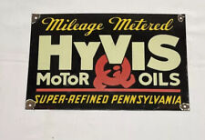 VINTAGE HYVIS 12” PORCELAIN SIGN CAR GAS TRUCK GASOLINE picture