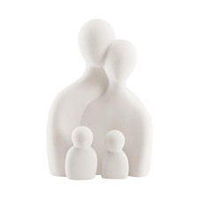 Danya B Decorative Accent Matte Ceramic Resin White Standard Statue Shelf, Cream picture