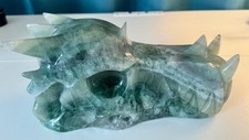 RARE Gorgeous Blue-Green Fluorite Crystal Dragon Head 10”Long, 5”High, 5” Wide. picture