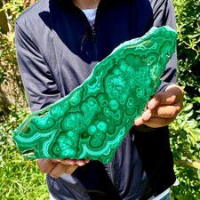 2.6LB  Polished Natural Malachite Slab Green Banded Crystal Slice Healing Stone picture