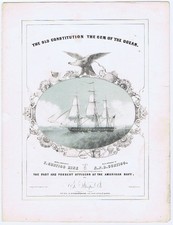 U.S.S. Constitution - Naval Officer Dedication - 1850 - best surviving copy? picture