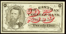 NY 25¢ POUGHKEEPSIE New York The Eastman Business College Bank Circa 1865–1870 picture