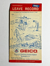 Vintage Original 1965 - Geico Postal Employees Leave Record picture